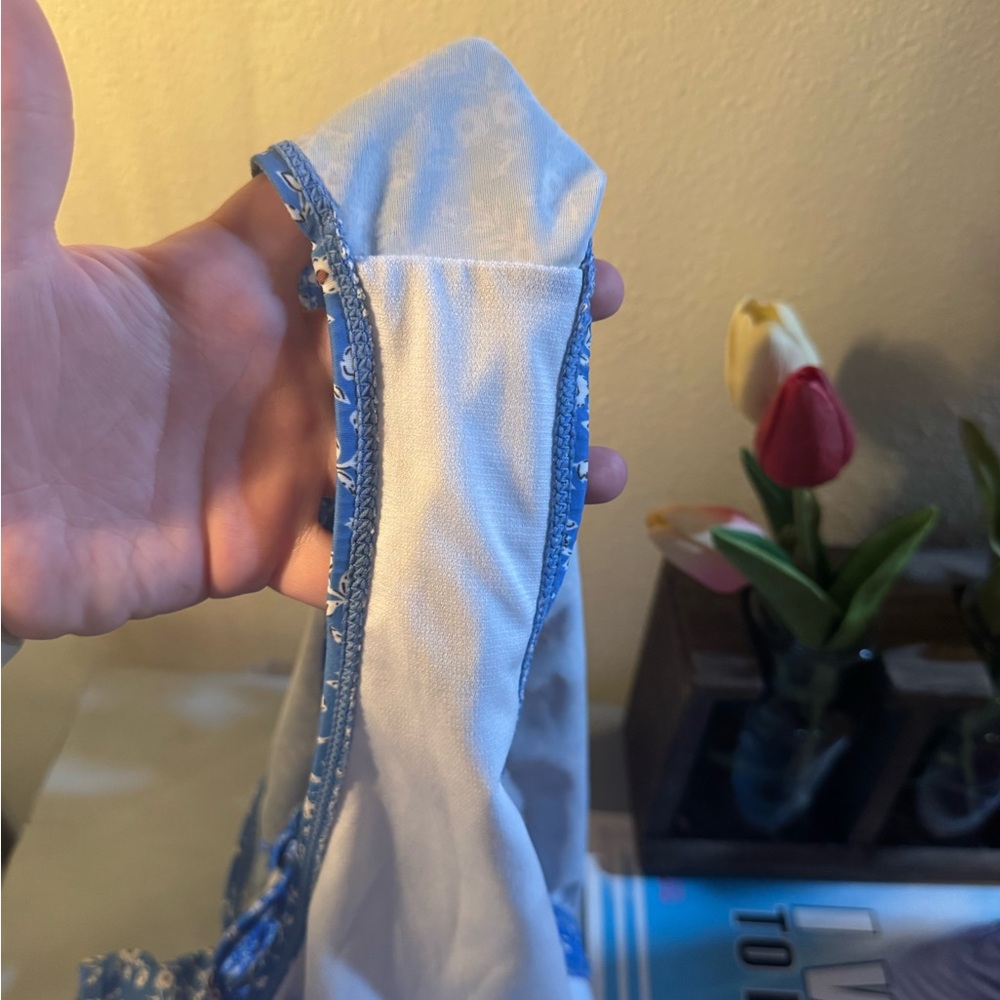 Blue Floral Women's Swimsuit - Picture 5 of 5